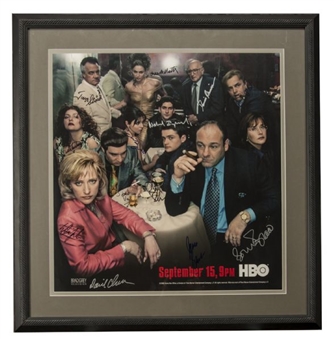 The Soprano’s Cast Signed and Framed Poster with James Gandolfini and Creator David Chase
